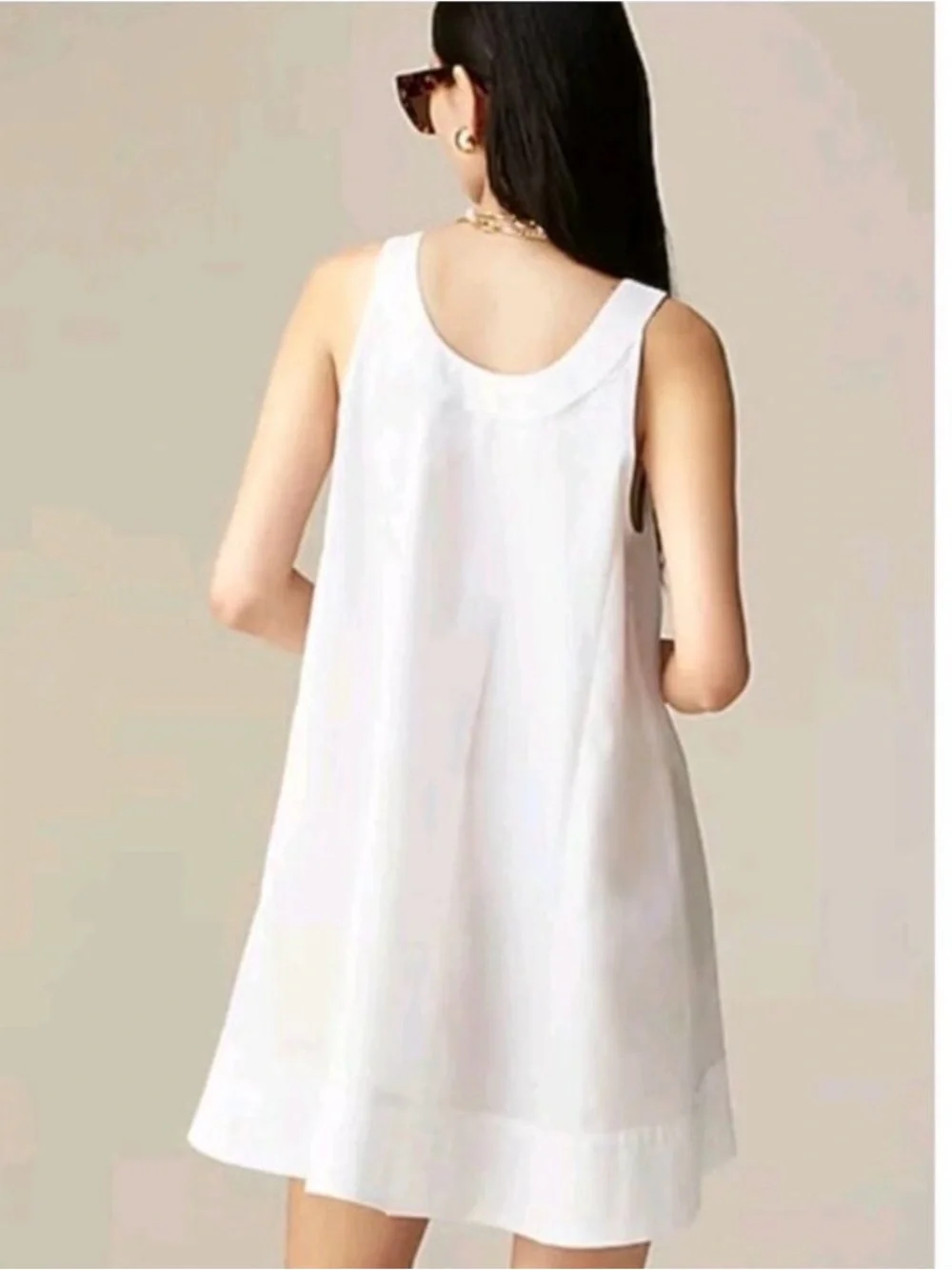 NWT J. Crew White scoopneck shift dress in cotton poplin